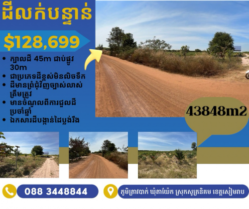 (Urgent)3$ Land for Sale🚨ដីស្អាតលក់បន្ទាន់