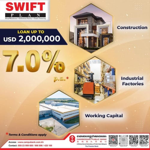 ផ្តល់ជូនកម្ចីទិញផ្ទះ ការប្រាក់ត្រឹមតែ 0.54%ក្នុង១ខែ