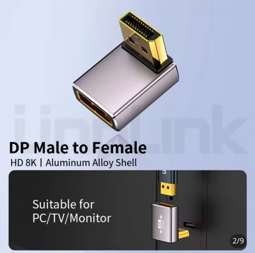 DP to Dp  curved adapter DP1.4 Aluminum Case
