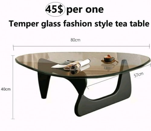 ✅ Temper Glass Tea Table :តុកញ្ចក់មុខសាឡុង