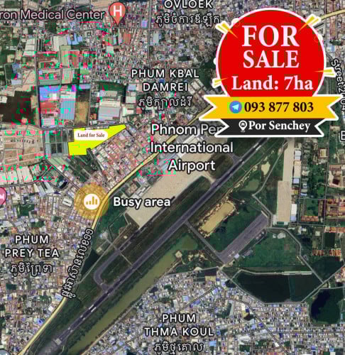 ដីលក់នៅមុខព្រលានយន្តហោះអន្តរជាតិភ្នំពេញ