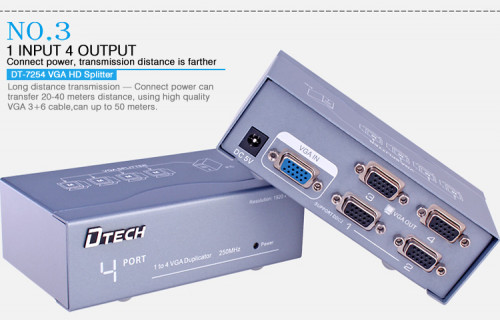 DTech DT-7254 1 TO 4 250MHZ VGA SPLITTER
