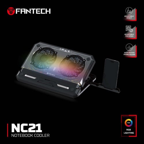 Fantech NC21 Laptop Cooler RGB with Phone Stand