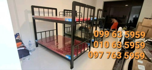 ឈុតគ្រែ2ជាន់ខ្មៅ 1.0mx2.0m ពូក2