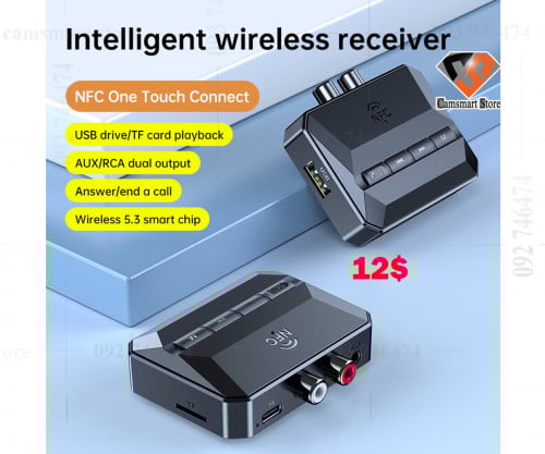 Bluetooth receiver 5.3 supports U disk TF card RCA wireless audio adapter