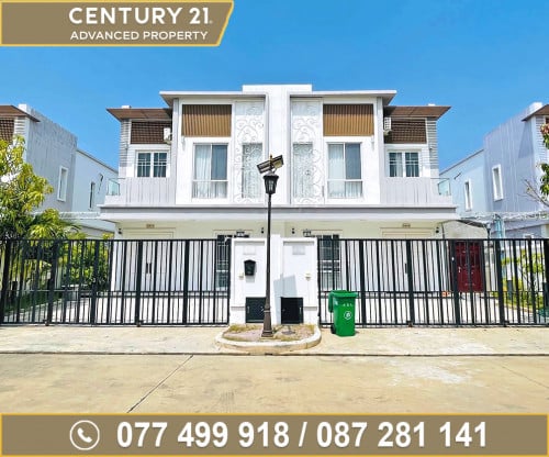 🏘វីឡាភ្លោះ (Twin-B) នៅក្នុងបុរី ឌឹផ្លរ៉ា 6A ( The Flora 6A) ខណ្ឌជ្រោយចង្វា ត្រូវការលក់បន្ទាន់ខ្លាំង