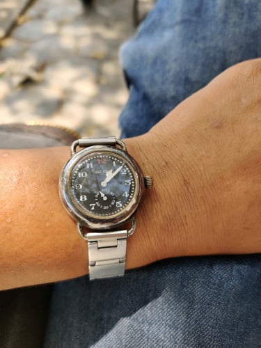 នាឡិកាដៃបុរាណ តួរធ្វើអំពីប្រាក់សុទ្ធ មុខ 31mm