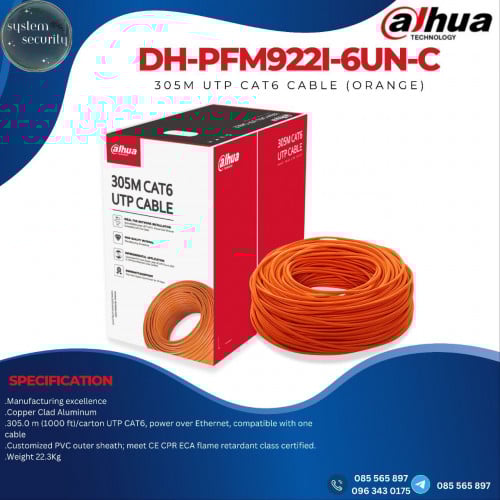Dahua 305M CAT6 Network Cable DH-PFM922I-6UN-C (Orange)