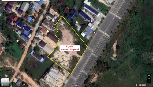 ដីលក់បញ្ចុះតម្លៃប្លង់រឹង នៅលើផ្លូវធំ60m ជំទាវម៉ៅ