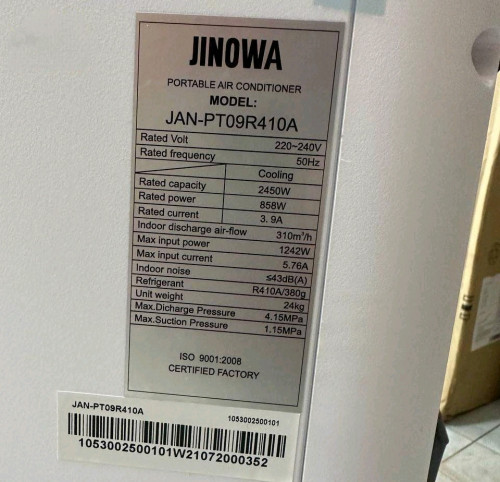 ម៉ាស៊ីនត្រជាក់ចល័ត jinowa