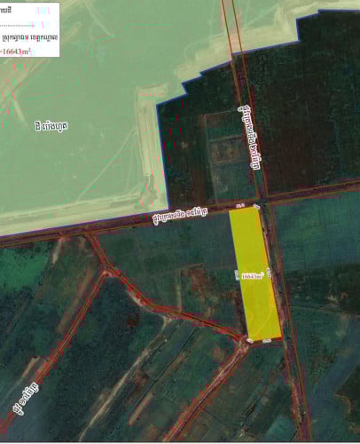 ដីលក់បន្ទាន់ទំហំ 16643m/2