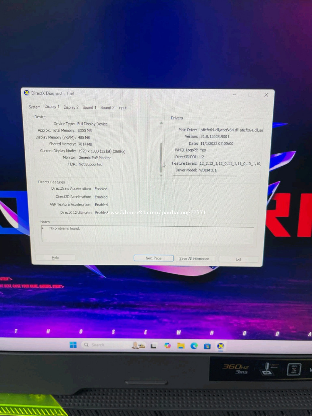 Directx Diagnostic Tool Directx 11 Capable Graphics Card Gpu