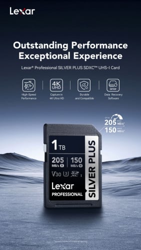 Lexar® Professional SILVER PLUS SDXC Card V30 4K UHD 256GB 512GB
