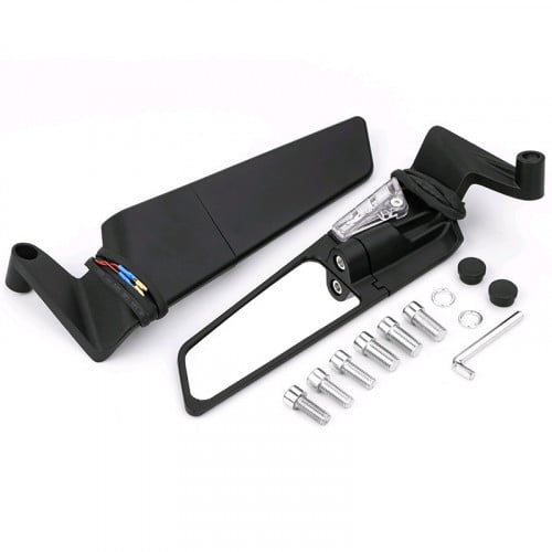 កញ្ចក់ស្លាបម៉ូតូមានភ្លើងស៊ីញ៉ូ