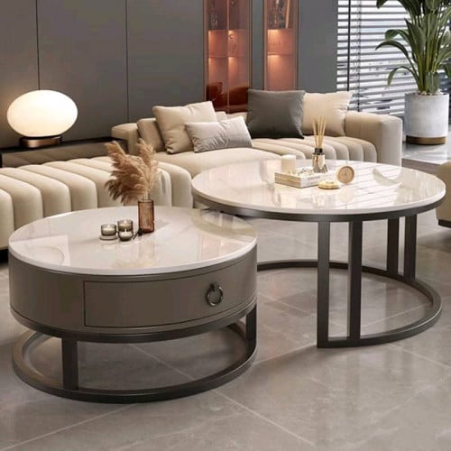 ✅ Living Room Table+ leather drawer តុមុខសាឡុងម៉ូតភ្លោះខាងលេីម៉ាបនឹងថតតុជាស្បែកសុទ្ធ