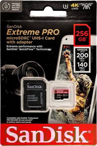 sandisk Extreme pro microSDXC UHS-I Card with Adater  256GB  (FEM199)
