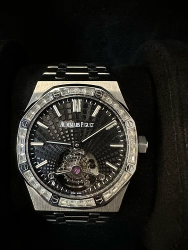 AP Audemars Piguet Royal Oak 41 Tourbillon Extra-Thin White Gold Black Dial Mens Watch