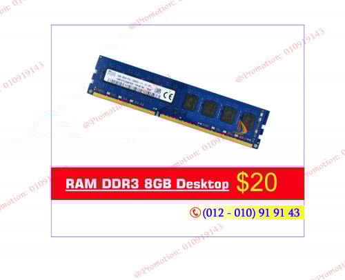 Discount RAM DDR3 8GB Desktop Original in box : $20         |    4GB: $14
