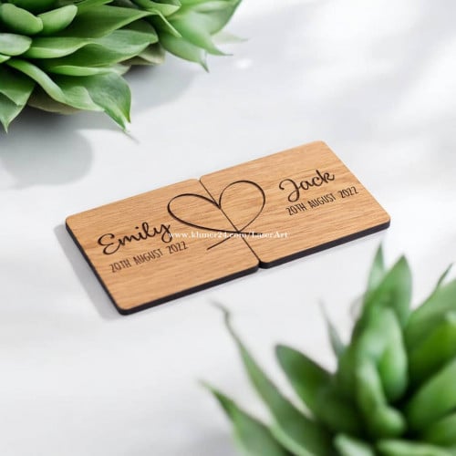 Personalized Wooden Couples Coasters, Anniversary Gift, Engagement Gift, Personalized Coaster Set