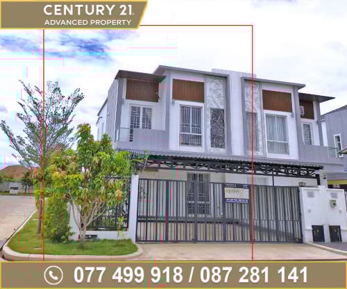 វីឡាភ្លោះ (ផ្ទះកែង) នៅបុរី ឌឹផ្លរ៉ា The Flora ផ្លូវជាតិលេខ6A (ជ្រោយចង្វារ) ត្រូវការលក់បន្ទាន់ខ្លាំង