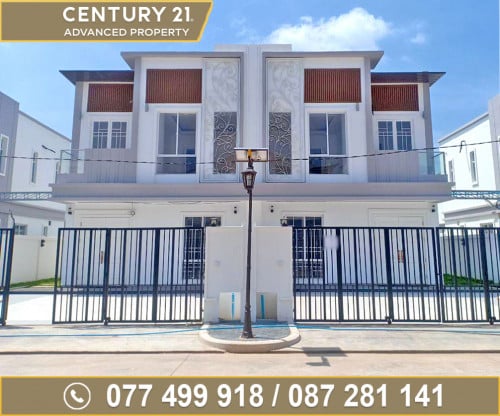 🏠វីឡាភ្លោះ (Twin-B) នៅបុរី ឌឹផ្លរ៉ា ផ្លូវជាតិលេខ 6A (ជ្រោយចង្វារ) ត្រូវការលក់បន្ទាន់ខ្លាំង