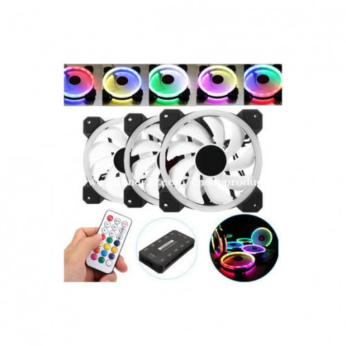 12cm RGB LED Fan Color Changing (5fan) with Remote Control for Computer Case (1set:$28)