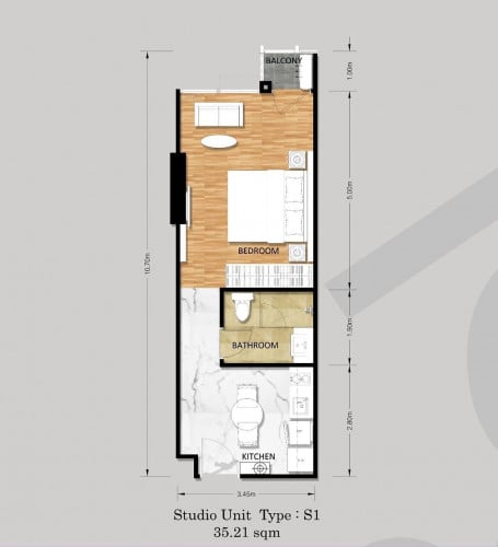 Orkide condo studio room for sell (Net 35.21m2 )