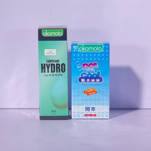 ស្រោមអនាម័យ Okamoto Hydro 60ml & Dot De Cool 10’s