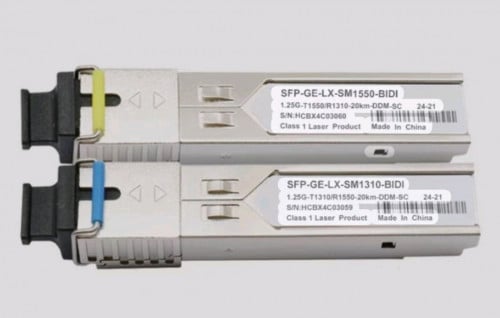 Gigabit, single mode, single core, SC connector, up to 20km