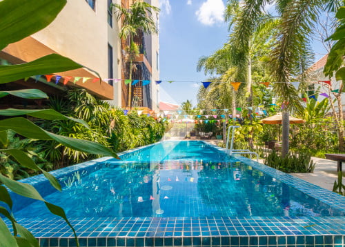 អាផាតមិនសម្រាប់ជួលក្នុងសង្កាត់ស្វាយដង្គំ/Apartment with Pool for Rent in Svay Dangkum, Siem Reap