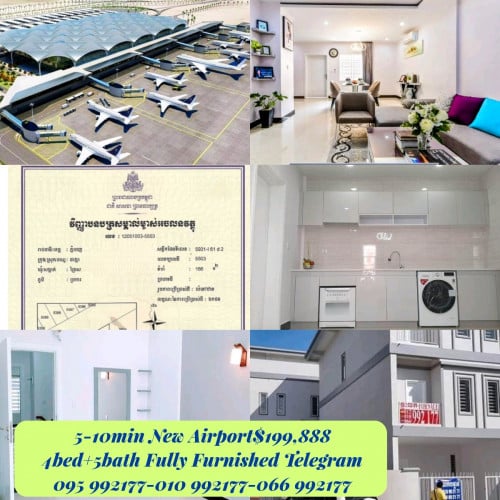 5-10min New Airport$199,8884bed+5bath Fully Furnished 