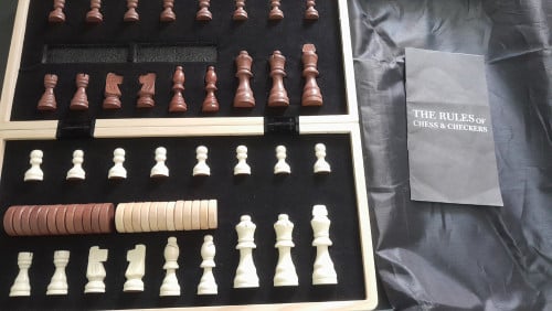 Magnetic wooden Chess Set 39cm. ក្ដារអុកឈើម៉ាញ៉េទិច៣៩cm