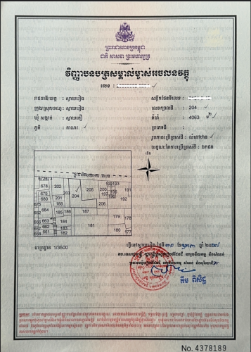ដីលក់ក្នុងក្រុងស្វាយរៀង ដីជាប់ផ្លូវរដ្ឋ 30ម ដីលក់ 110$/ម2 (ចរចាបាន)