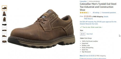 Caterpillar Men's Tyndall Esd Steel Toe Industrial and Construction Shoe