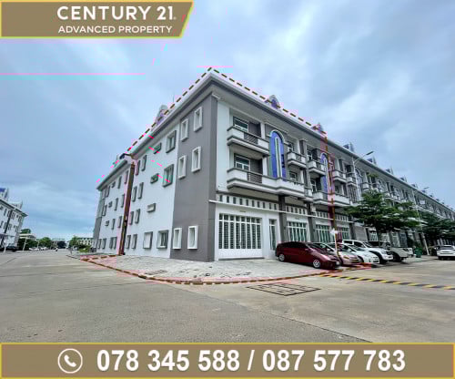 🏡 ផ្ទះអាជីវកម្ម3ទម្លុះចូលគ្នា កែង (SH) សម្រាប់ជួល ក្នុងគម្រោងអភិវឌ្ឍន៍ថោន