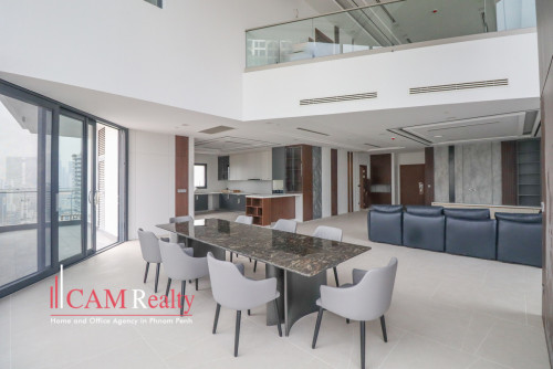 30th Floor 3 Bedroom Duplex Penthouse For Rent in BKK1