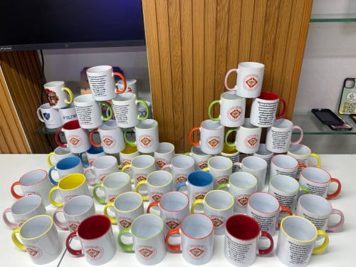 បោះពុម្ពលើ កែវទឹក / Gold Mug, Edge with cup