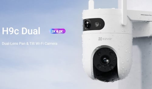 EZVIZ Outdoor CS-H9c 2K & 2K Dual-lens Pan & Tilt Wi-fi Camera * free Memory Card 64GB