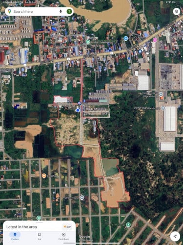 ដីសំរាប់លក់នៅក្បែរស្ពានអាកាស ទៅព្រលានថ្មី ផ្លូវជាតិលេខ2