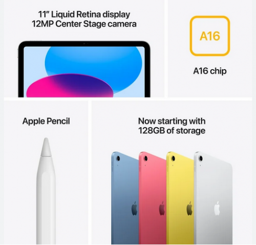 NEW Apple iPad 11th A16 Chip WiFi ( 1 Year warranty ) $355