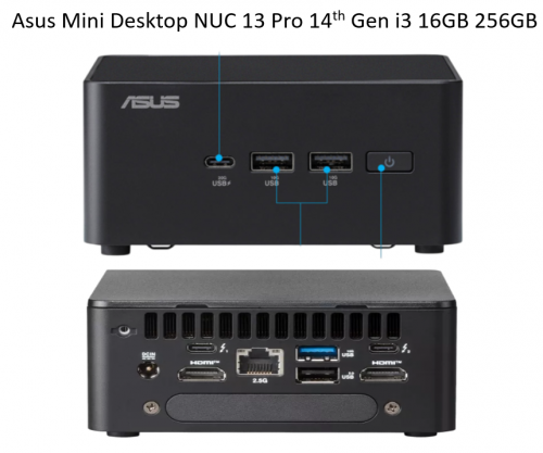 Asus Mini Desktop NUC 14th Gen i3 16GB 256GB