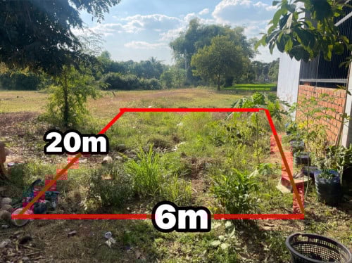 ដីផ្លូវកែង ក្រោយផ្សារម៉ាក្រូលក់បន្ទាន់ 15000ចរចារ