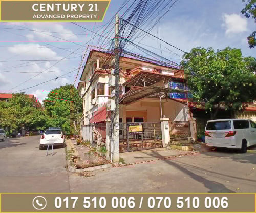 🏘 វីឡាភ្លោះ កែង(Twin Villa) សម្រាប់ជួល ក្នុងបុរី ពិភពថ្មីផ្សារដីហ៊ុយ