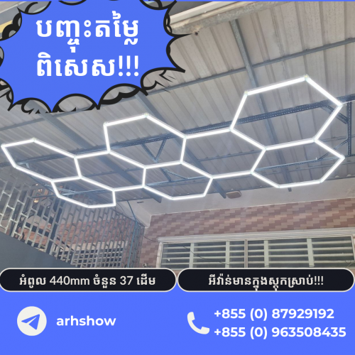 LED lightings honeycomb lighting 灯 អំពូល