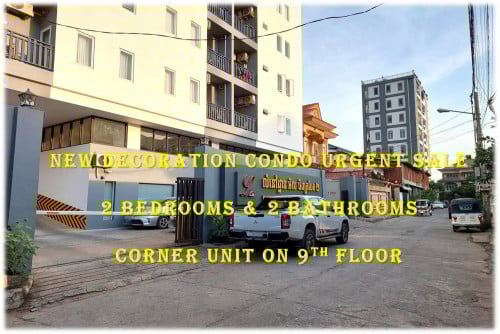 #SC027 👉 New Decoration & Fully Furnished !!! Corner Condo Two Bedrooms At Beung Trobek