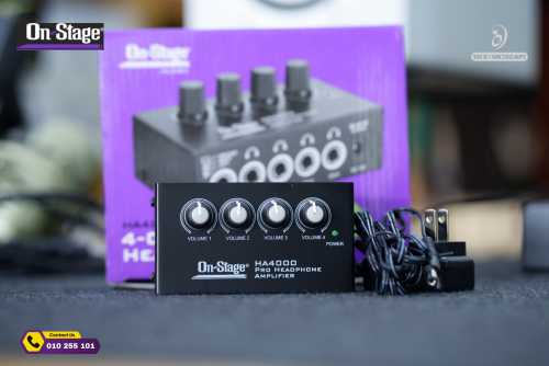 On-Stage HA4000 Pro Headphone Amplifier   ដុំបំបែកកាស ៤ ឆាណែល