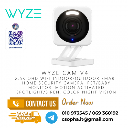 WYZE Cam v4, 2.5K QHD WiFi Indoor/Outdoor
