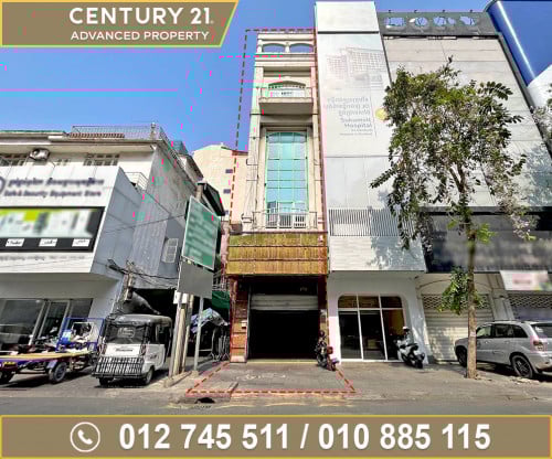 🏠ផ្ទះអាជីវកម្ម​ (កែង) សម្រាប់ជួល នៅលើមហាវិថីព្រះមុនីវង្ស និង ជិតផ្សារធំថ្មី