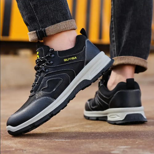 ស្បែកជើងសុវត្ថិភាពក្បាលដែកបាតដែកគុណភាពខ្ពស់ / Guyisa Safety Shoe With Metal Cap and Metal Sole