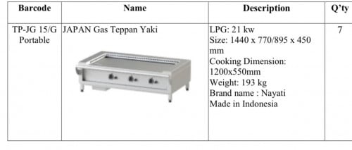 Selling Japan Gas Teppan Yaki